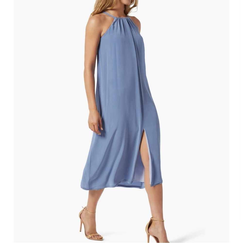 Joie light blue halter neck sleeveless 100% silk flowy dress XXS size 0